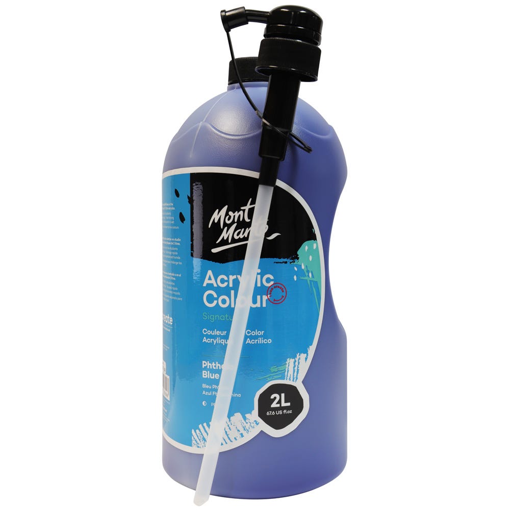 Mont Marte Acrylic Colour Paint Signature 2L 67 6 Us Fl Oz Bottle Phthalo Blue