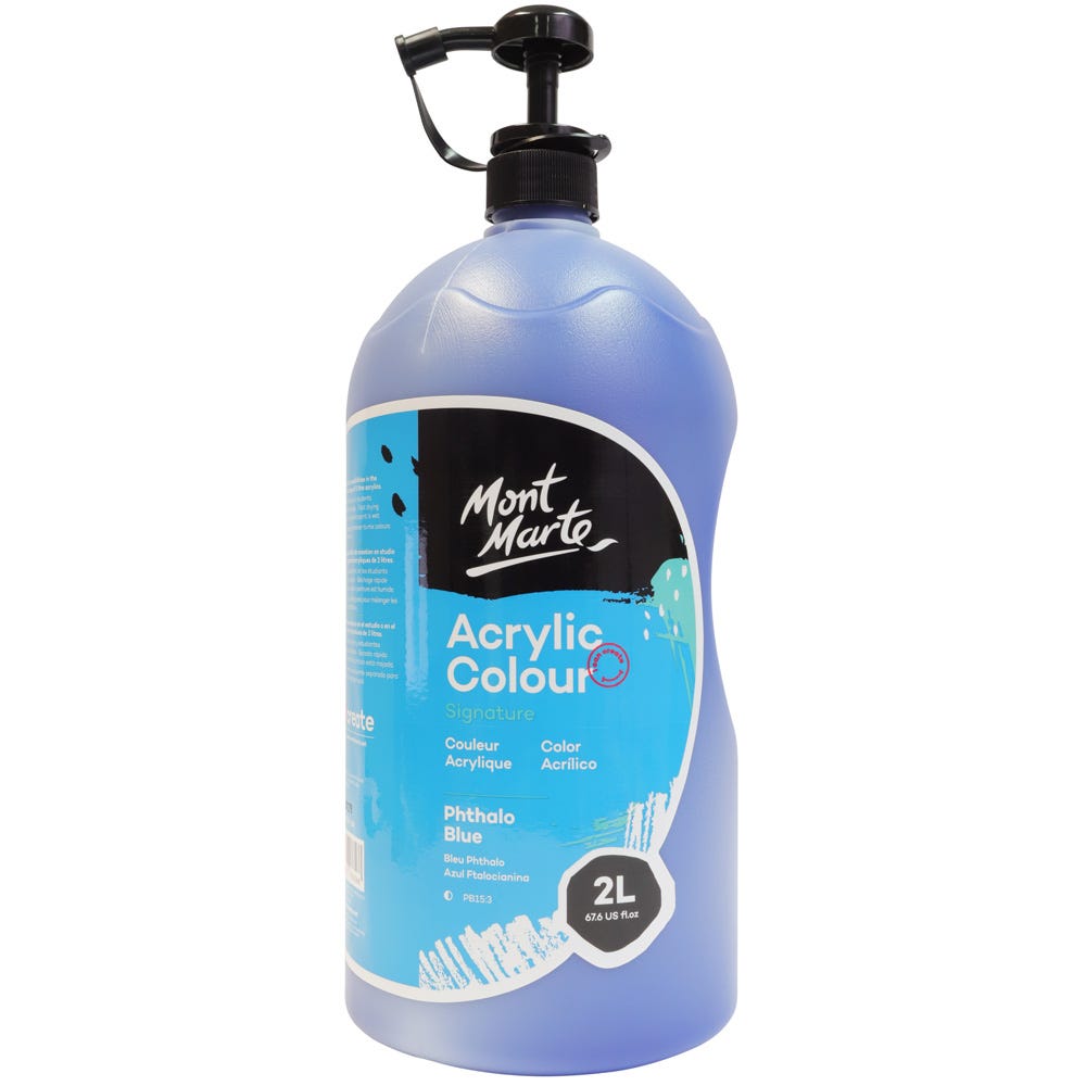 Mont Marte Acrylic Colour Paint Signature 2L – Phthalo Blue