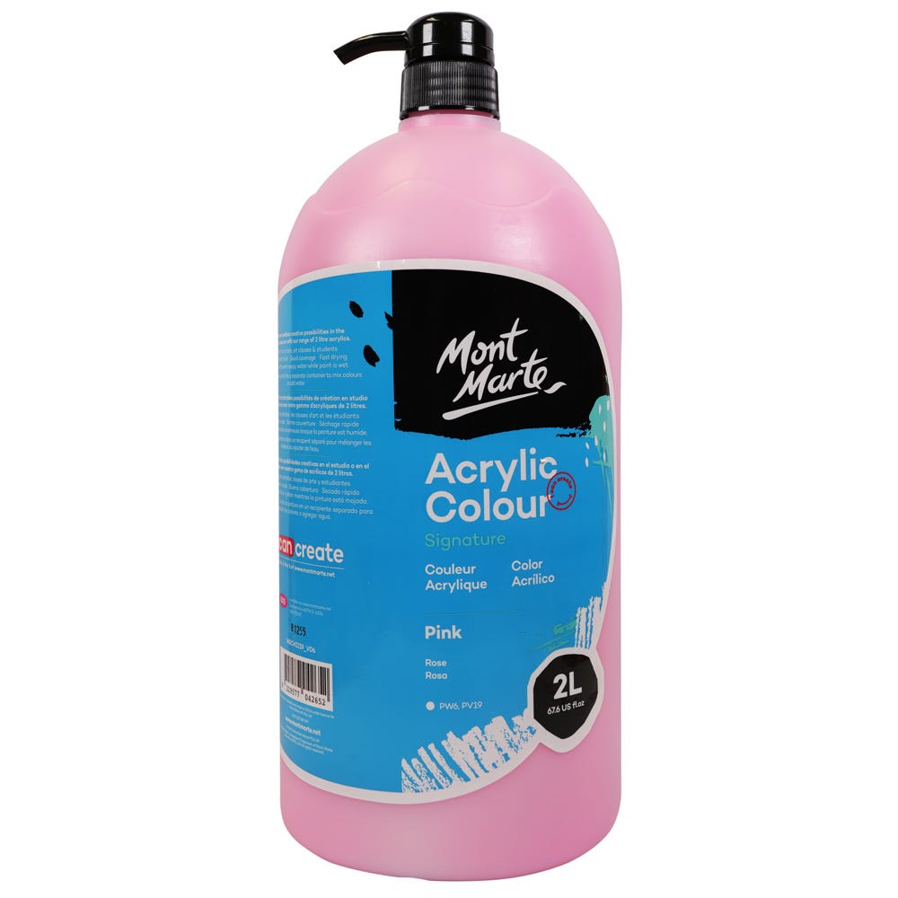 Mont Marte Acrylic Colour Paint Signature 2L – Pink