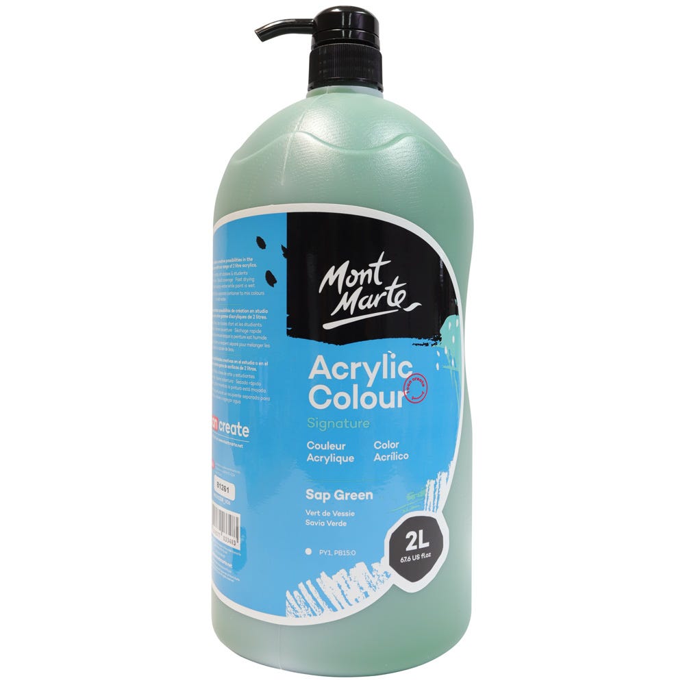 Mont Marte Acrylic Colour Paint Signature 2L – Sap Green