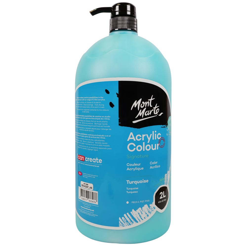 Mont Marte Acrylic Colour Paint Signature 2L – Turquoise