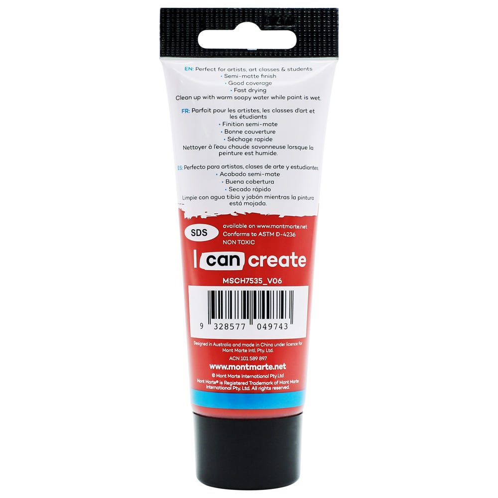 Mont Marte Acrylic Colour Paint Signature 75Ml 2 5 Us Fl Oz Tube Rose Madder