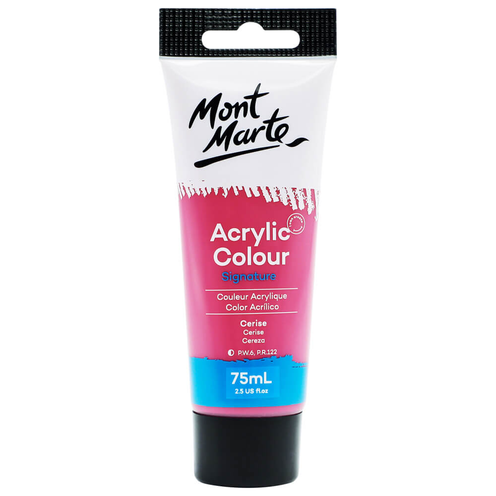 Mont Marte Acrylic Colour Paint Signature 75Ml (2.5 Us Fl.Oz) Tube - Cerise