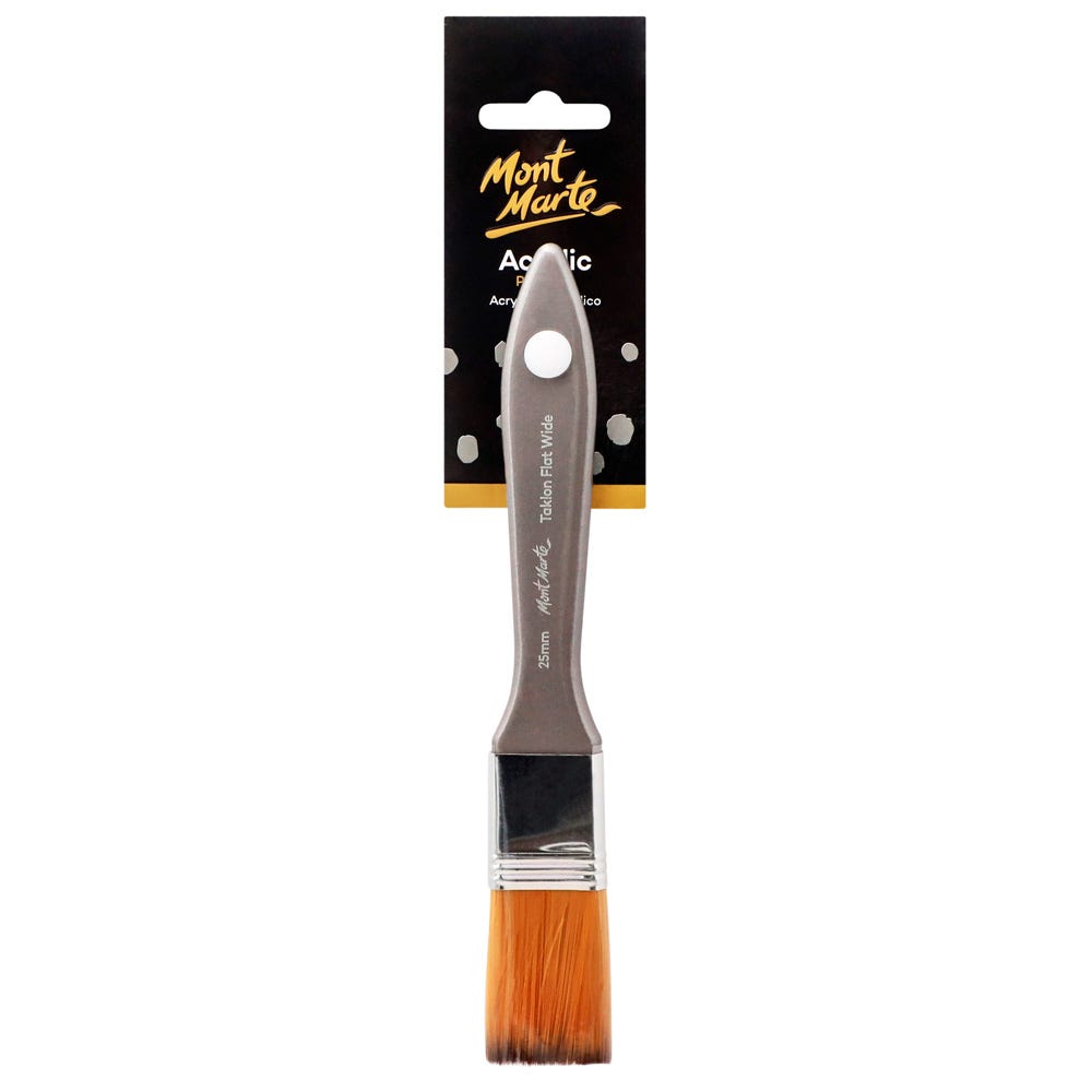 Mont Marte Artist Acrylic Brush Premium Taklon Flat Wide 25Mm
