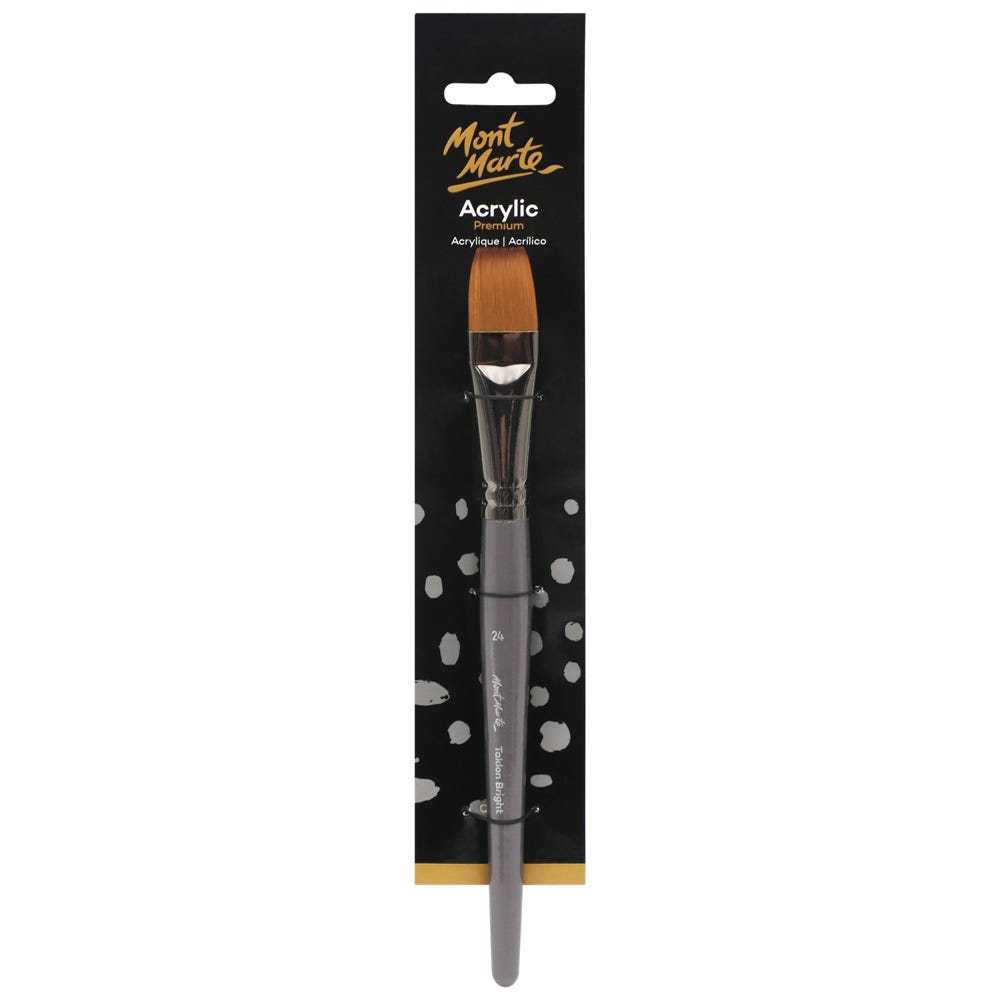 Mont Marte Artist Acrylic Brush Premium Taklon Bright Short 24