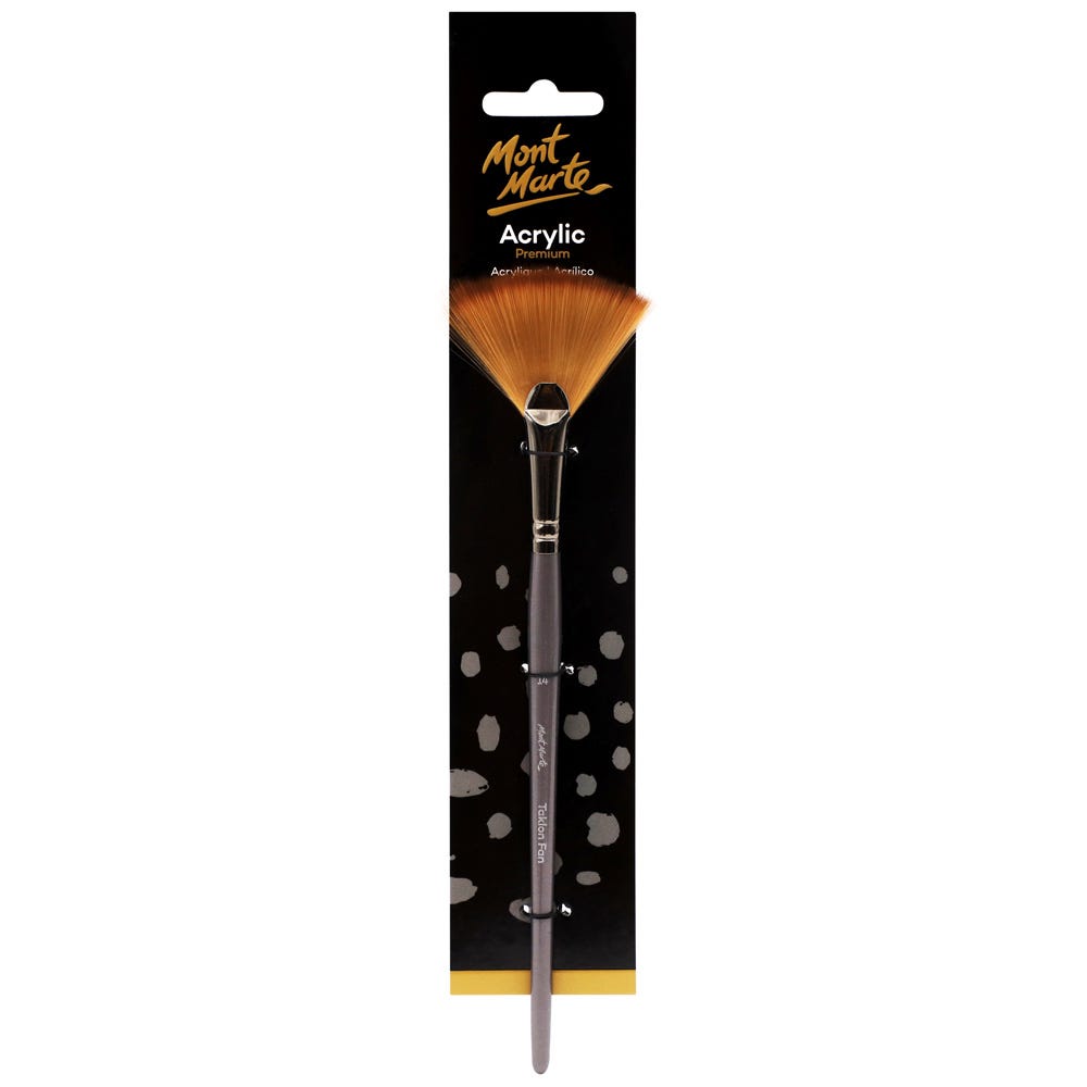 Mont Marte Artist Acrylic Brush Premium Taklon Fan 14
