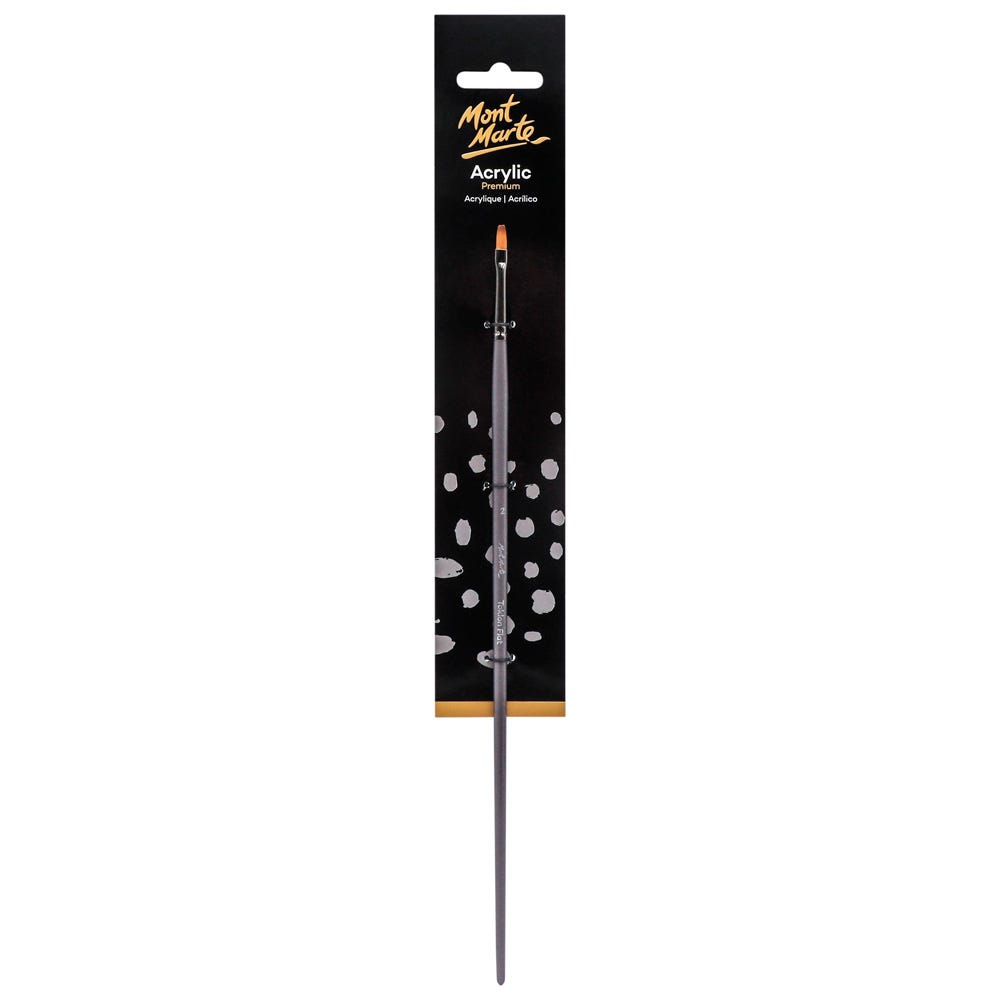 Mont Marte Artist Acrylic Brush Premium Taklon Flat Long 2