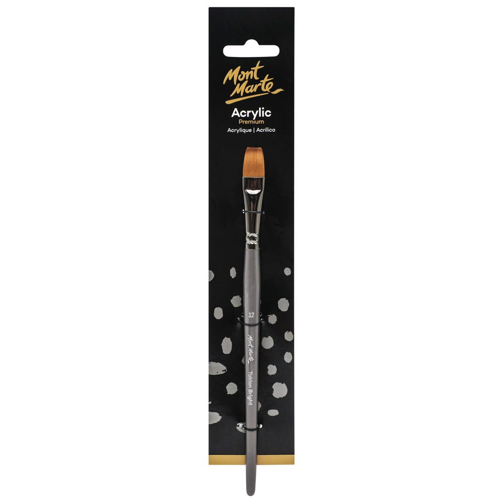 Mont Marte Artist Acrylic Brush Taklon Short Bright 12