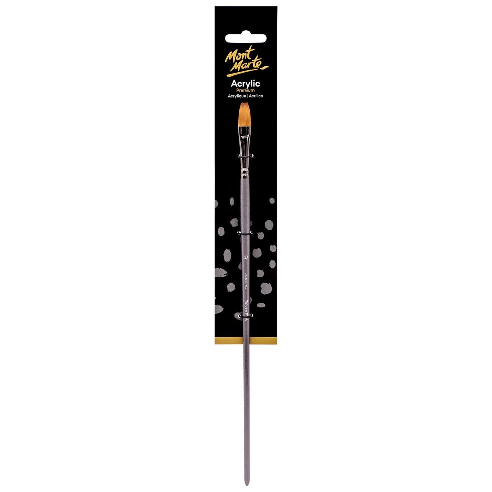 Mont Marte Artist Brush Premium Taklon Flat Long 10