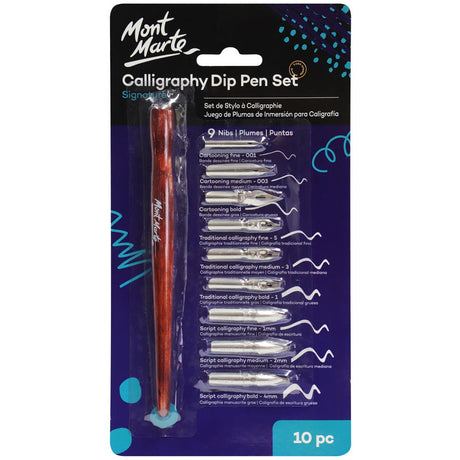 Mont Marte Calligraphy Dip Pen Set Signature 10Pc