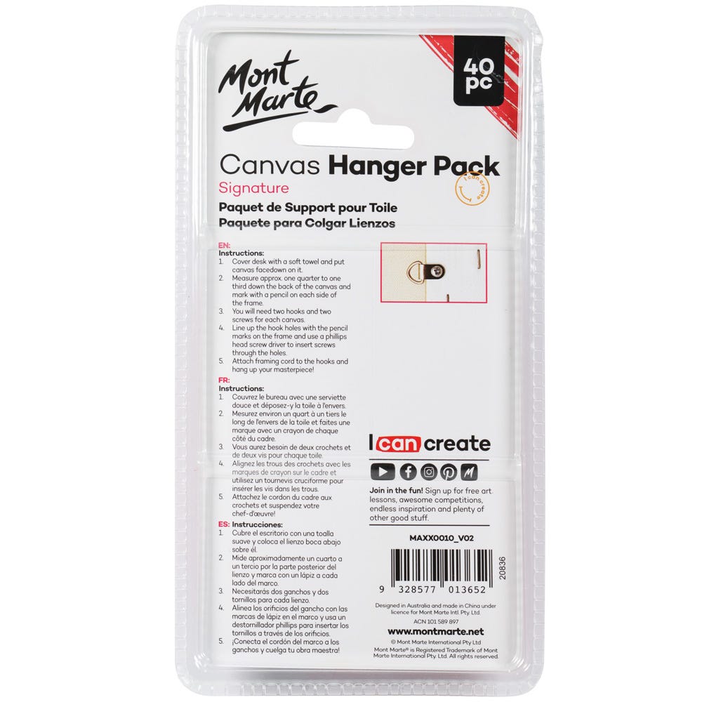 Mont Marte Canvas Hanger Pack Signature 40Pc