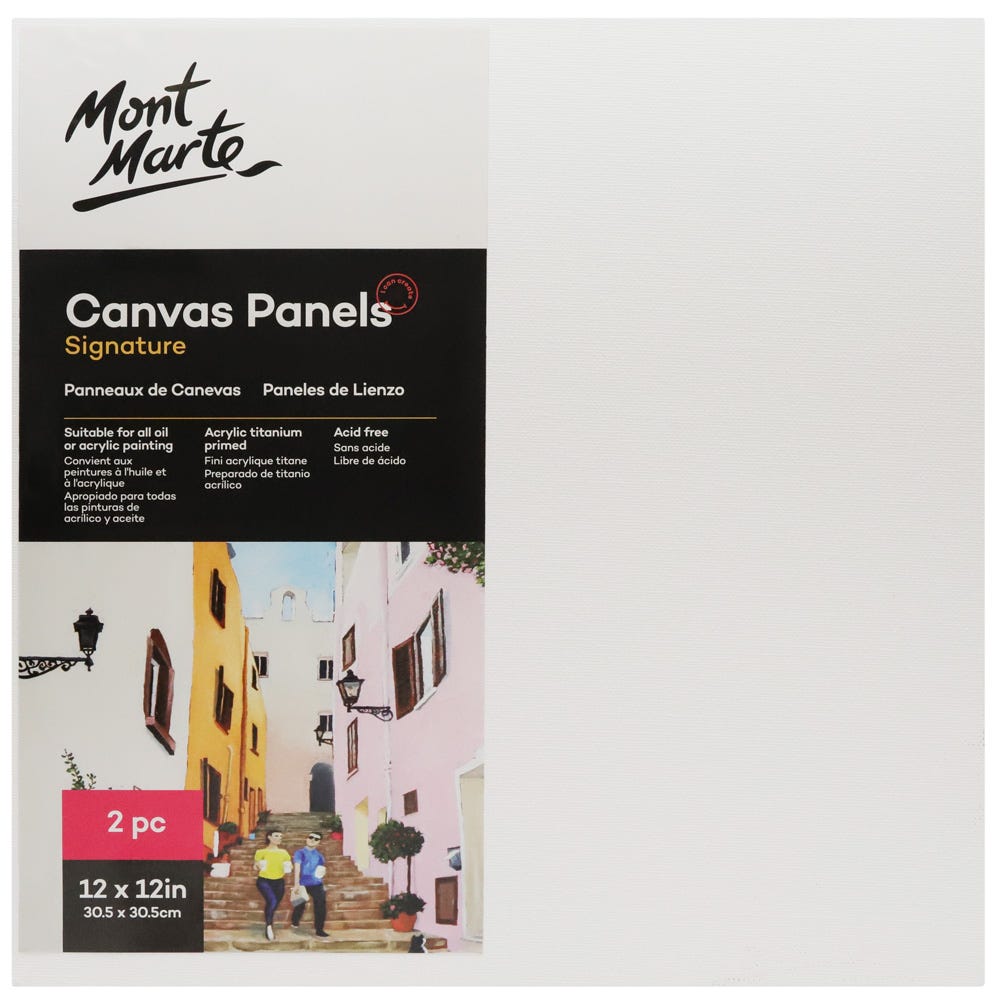 Mont Marte Canvas Panels Signature 2Pc 30.5 X 30.5Cm (12 X 12In)