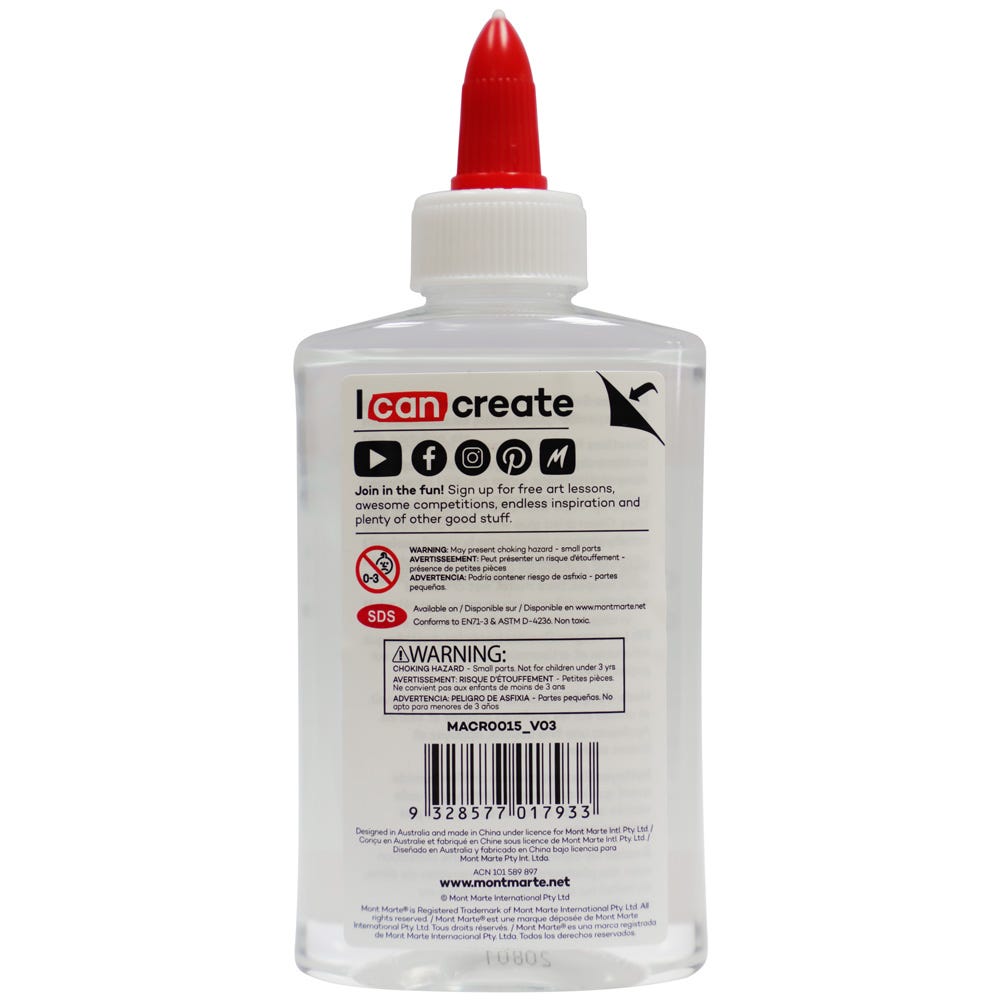 Mont Marte Clear School Glue 147Ml Washable 4 97 Us Fl Oz