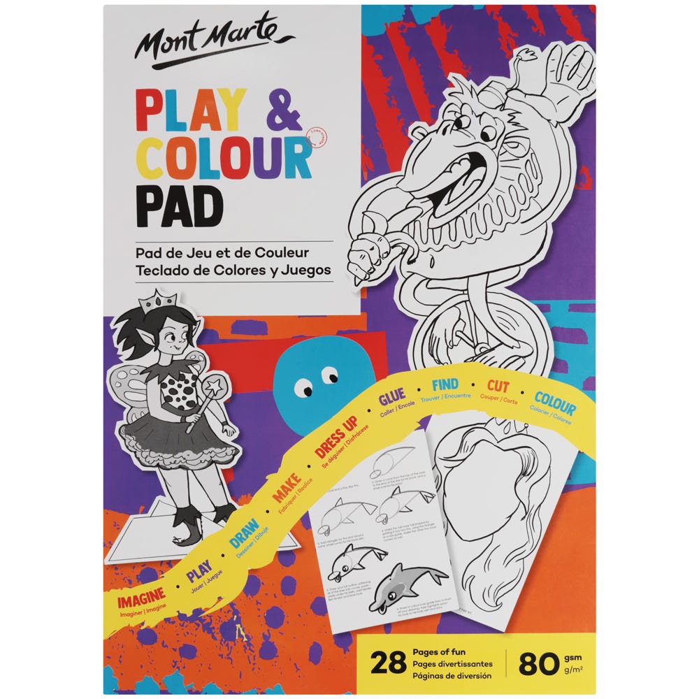 Mont Marte Colour And Play Pad A4 80Gsm 28 Sheets
