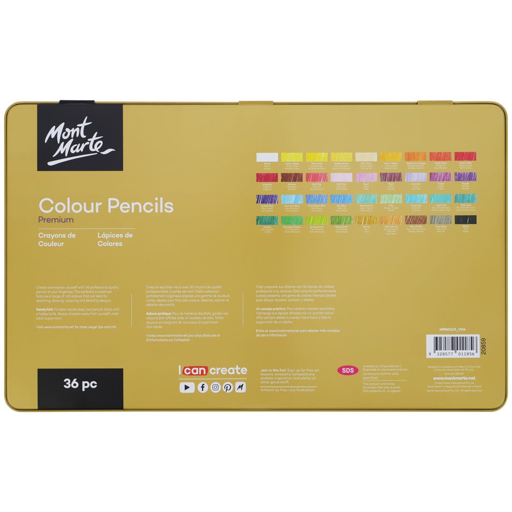 Mont Marte Colour Pencils Premium 36Pc