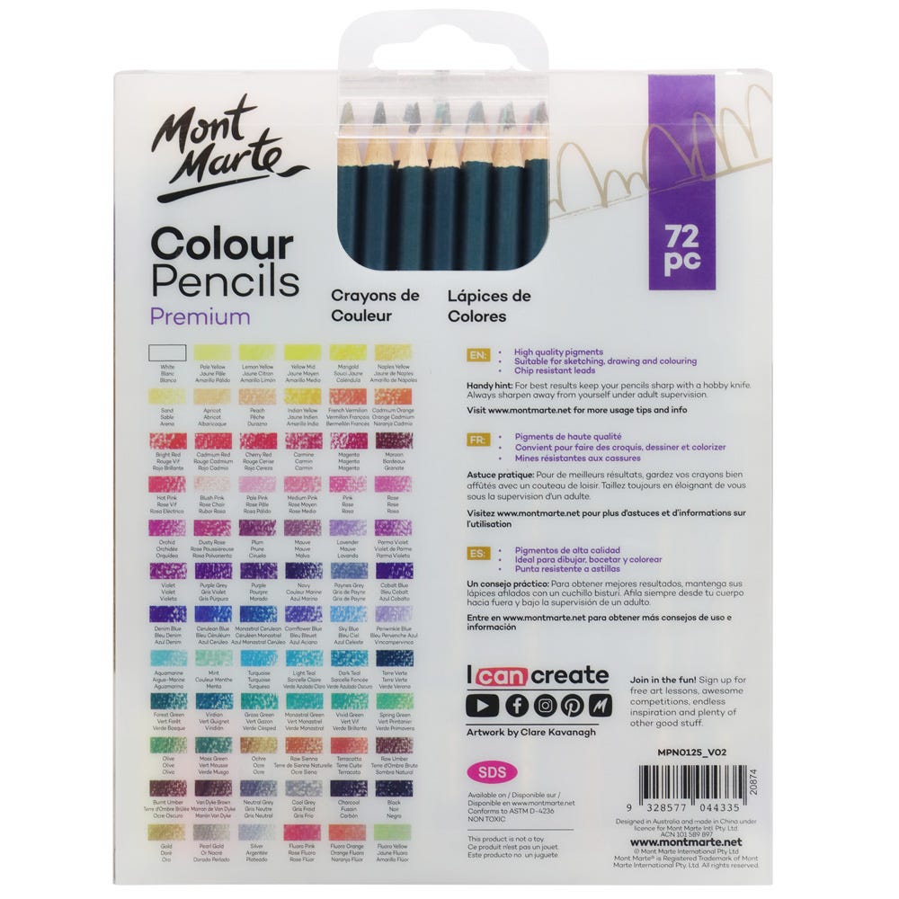 Mont Marte Colour Pencils Premium 72Pc