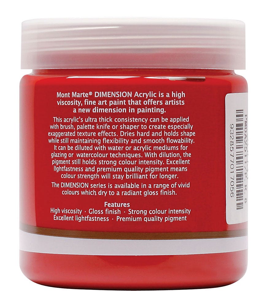 Mont Marte Dimension Acrylic Premium 250Ml 8 5 Us Fl Oz Permanent Red
