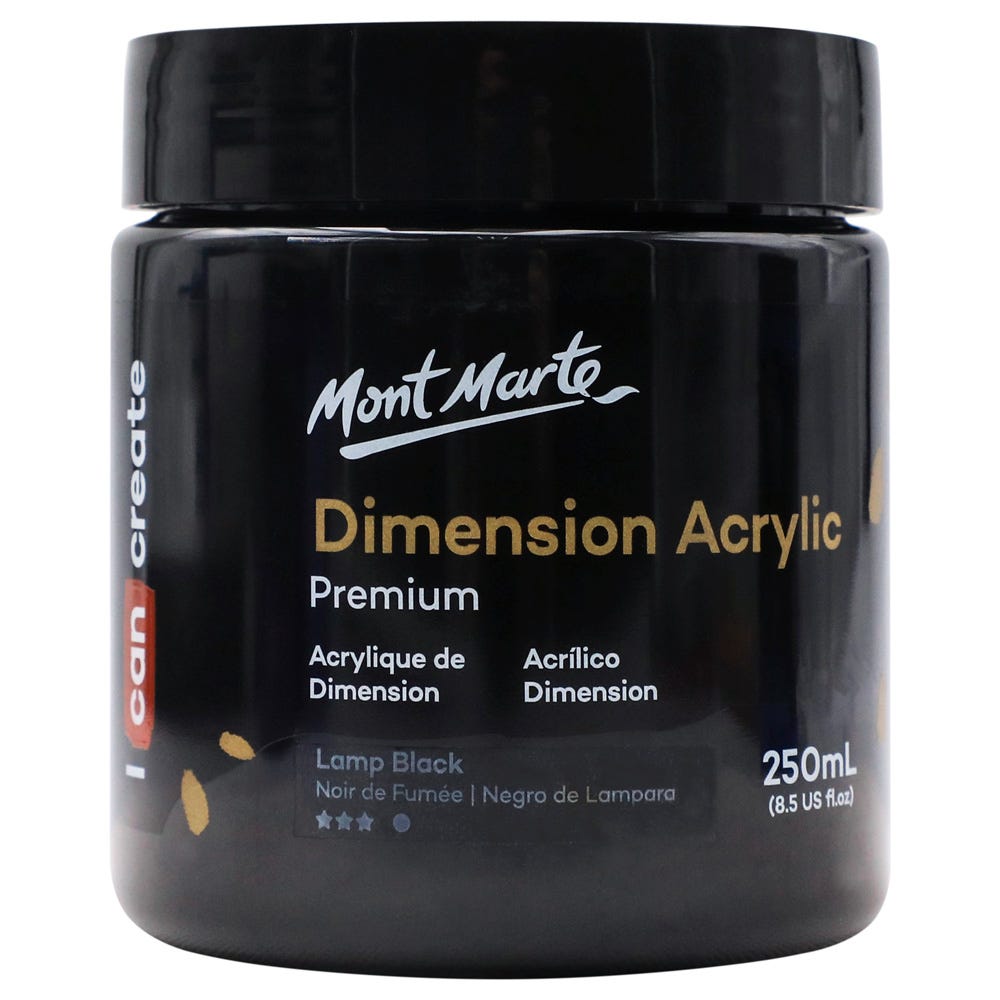 Mont Marte Dimension Acrylic Premium 250ml - Lamp Black
