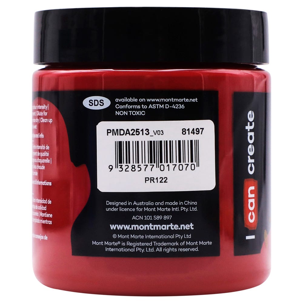 Mont Marte Dimension Acrylic Premium 250Ml 8 5 Us Fl Oz Magenta