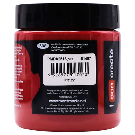 Mont Marte Dimension Acrylic Premium 250Ml 8 5 Us Fl Oz Magenta