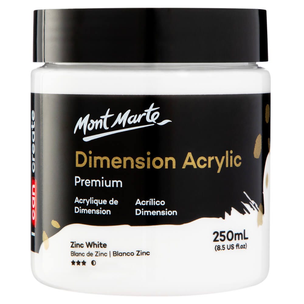 Mont Marte Dimension Acrylic Premium 250ml - Zinc White