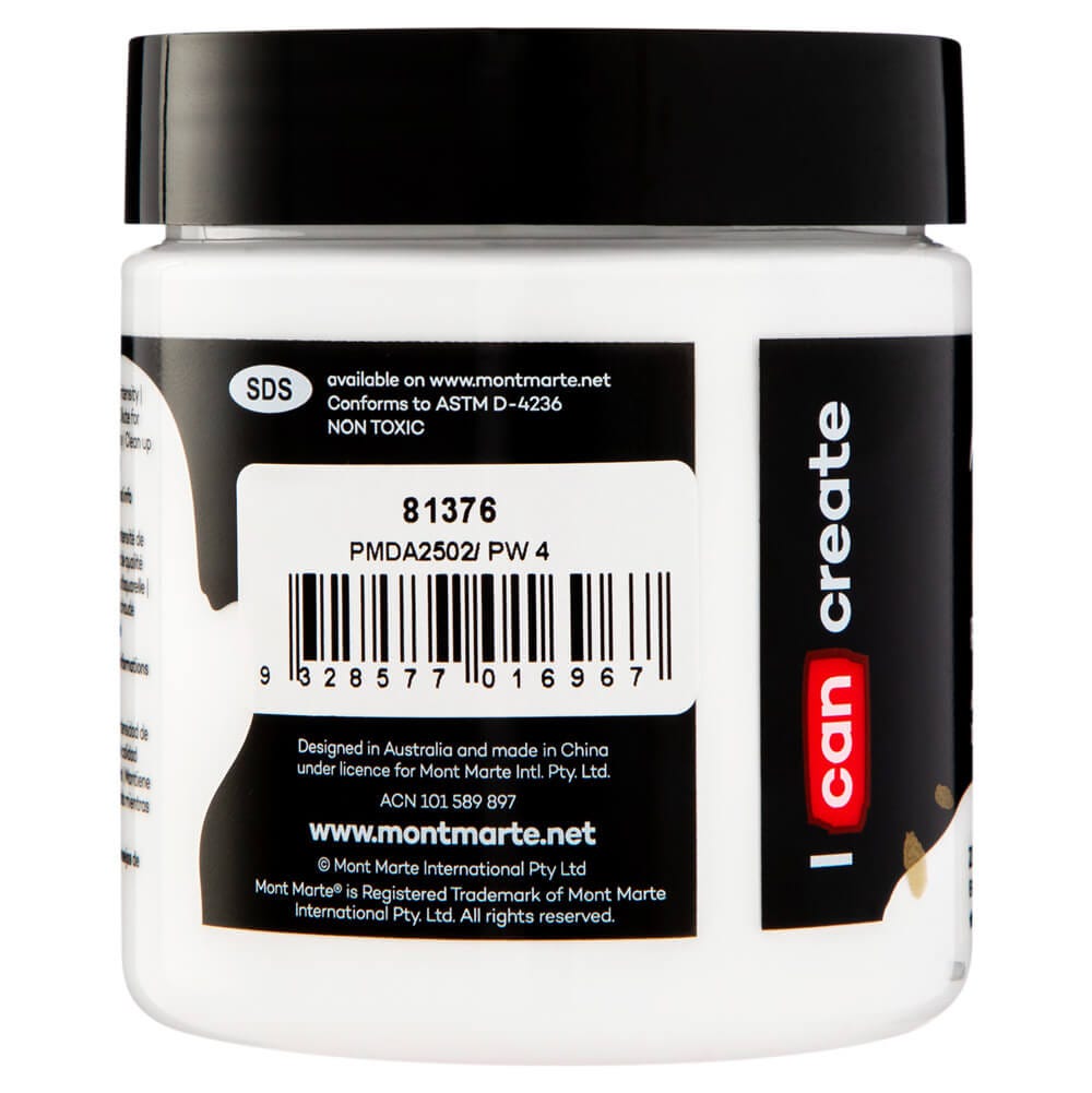 Mont Marte Dimension Acrylic Premium 250Ml 8 5 Us Fl Oz Zinc White