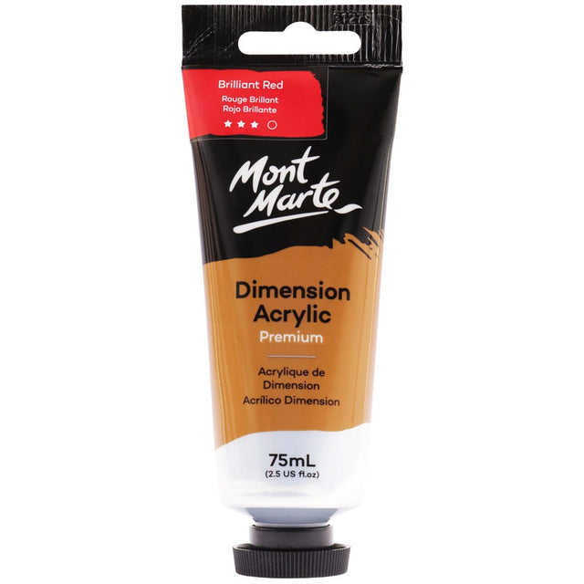 Mont Marte Dimension Acrylic Premium 75ml - Brilliant Red