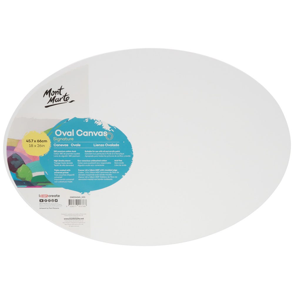 Mont Marte Double Thick Canvas Oval Signature 45.7 X 66.0Cm (18 X 26In)