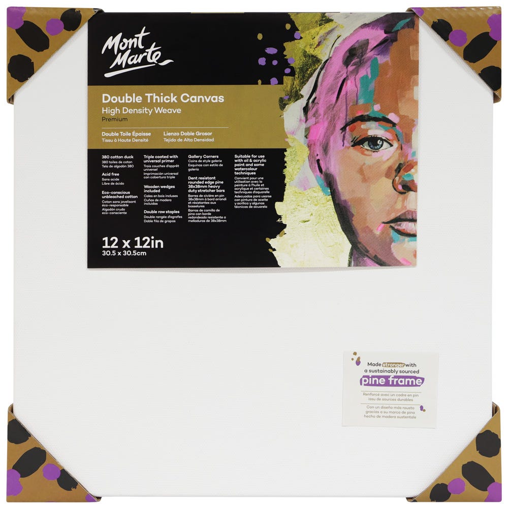 Mont Marte Double Thick Canvas Premium 30.5 X 30.5Cm (12 X 12In)
