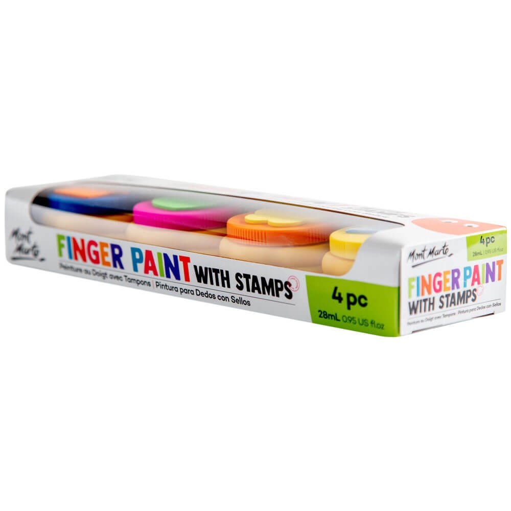Mont Marte Finger Paints With Stamps 4Pc