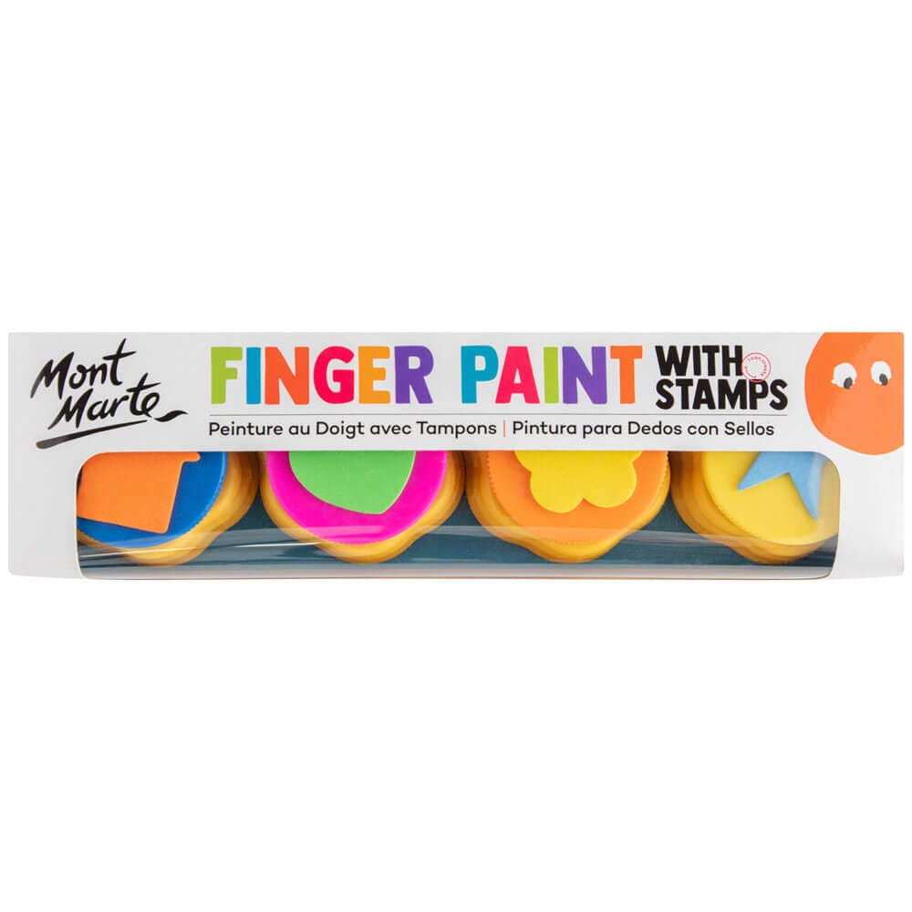 Mont Marte Finger Paints With Stamps 4Pc