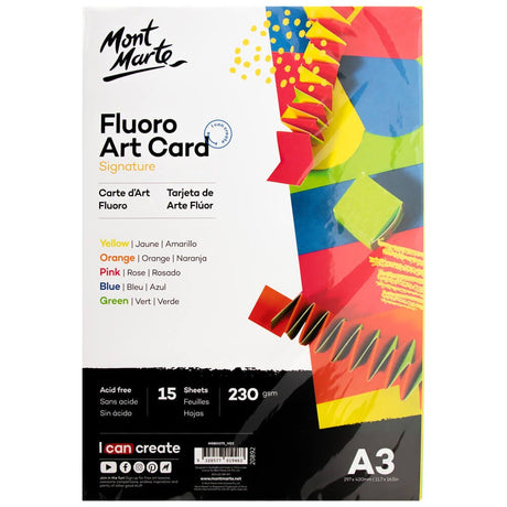 Mont Marte Fluoro Art Card Signature A3 230Gsm