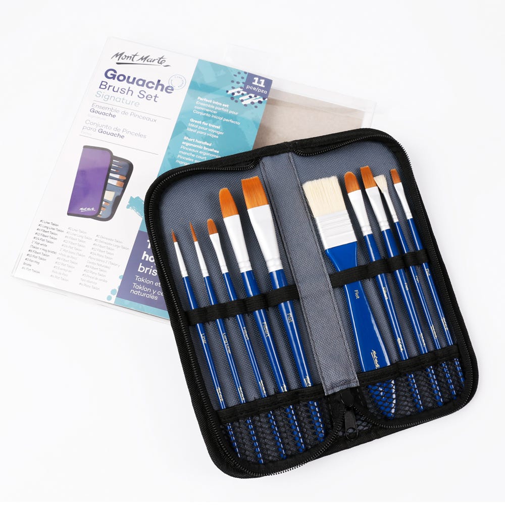 Mont Marte Gouache Brush Set Signature 11Pc