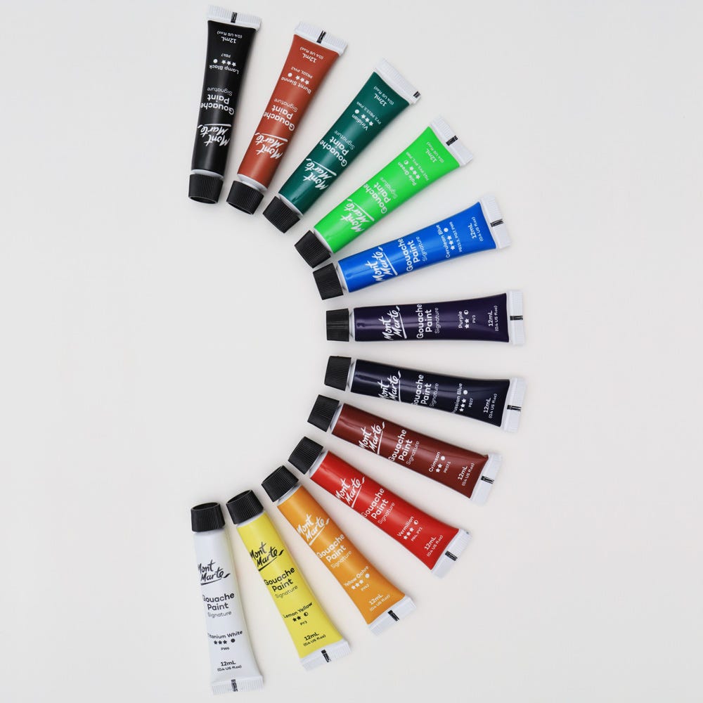 Mont Marte Gouache Paints Set Signature 12Pc X 12Ml 0 4 Us Fl Oz