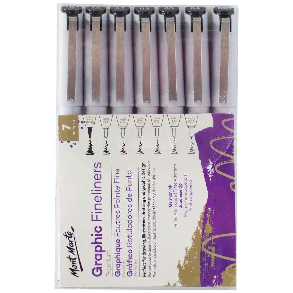 Mont Marte Graphic Fineliners Set Premium 7Pc