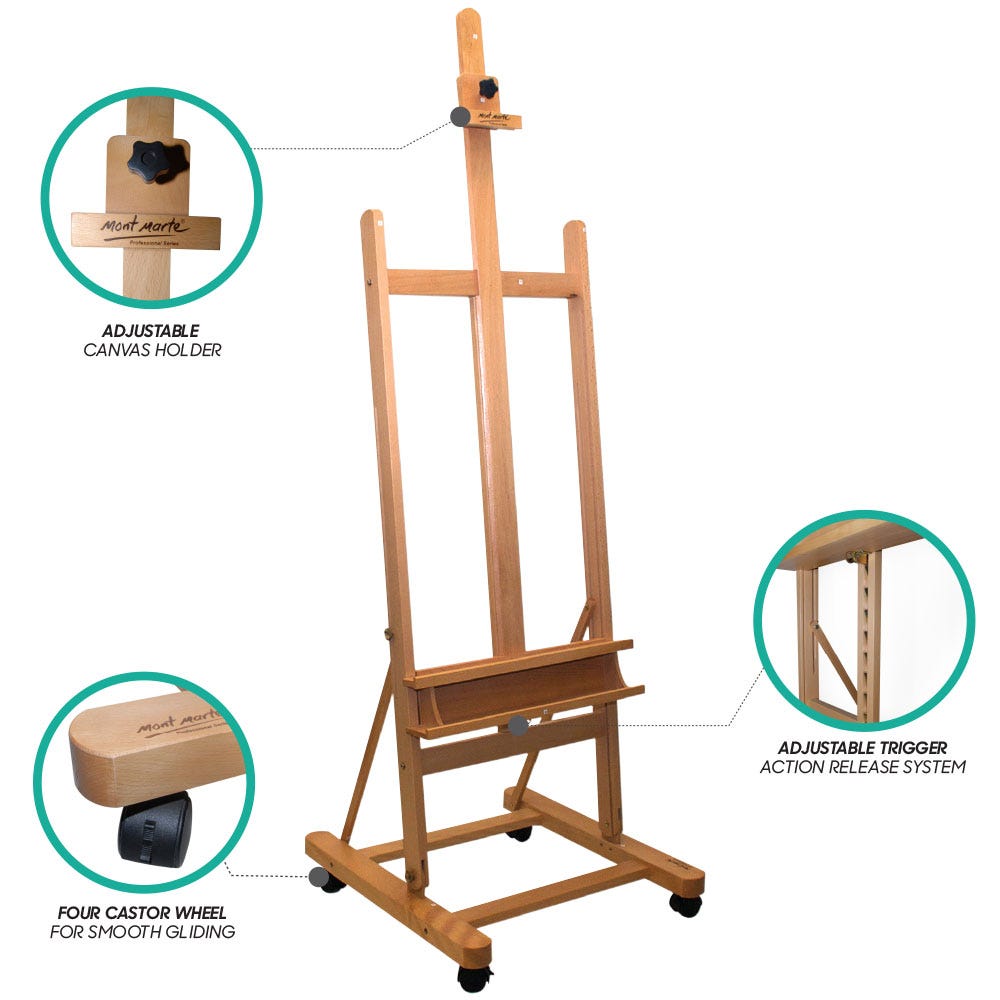 Mont Marte Large Studio Easel With Castors