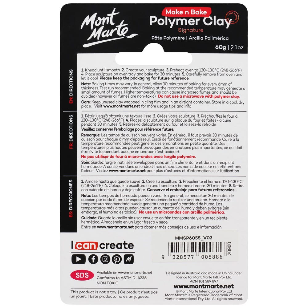 Mont Marte Make N Bake Polymer Clay Signature 60G 2 1Oz Beige