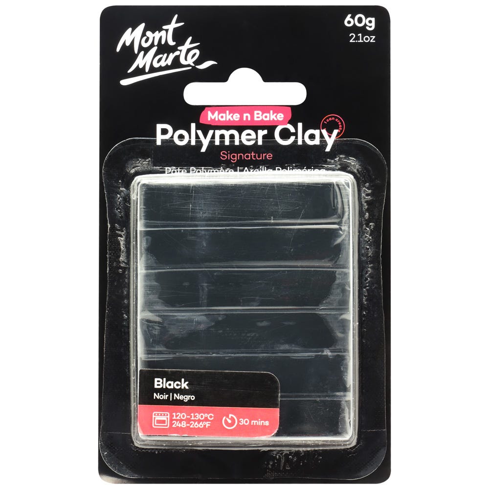 Mont Marte Make N Bake Polymer Clay Signature 60g - Black
