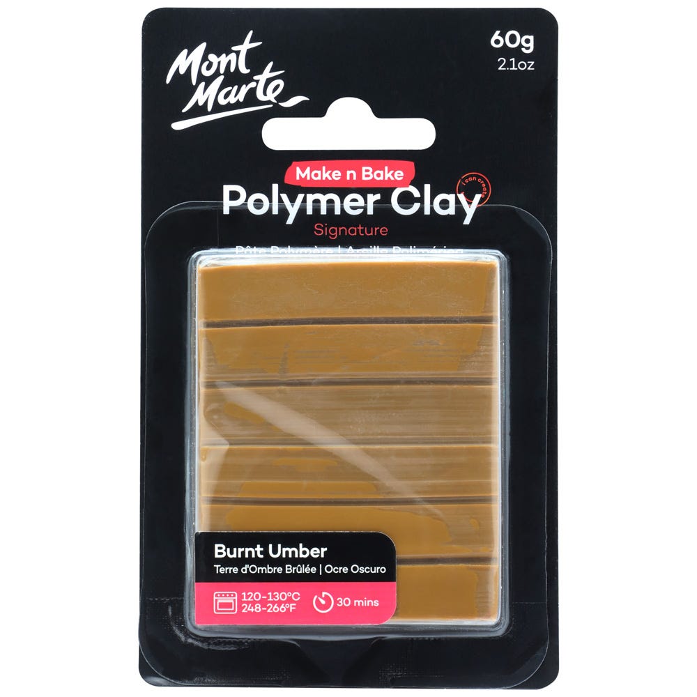 Mont Marte Make N Bake Polymer Clay Signature 60g - Burnt Umber