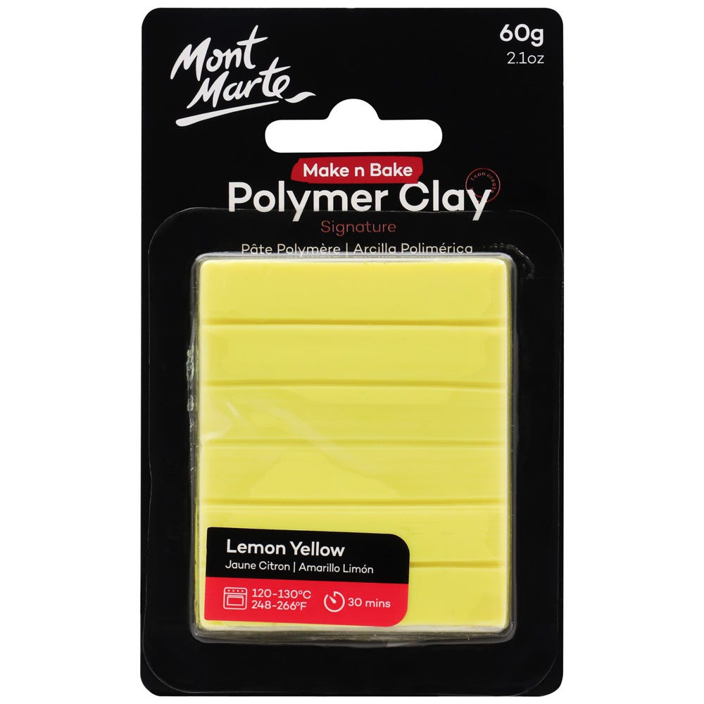 Mont Marte Make N Bake Polymer Clay Signature 60g - Lemon Yellow
