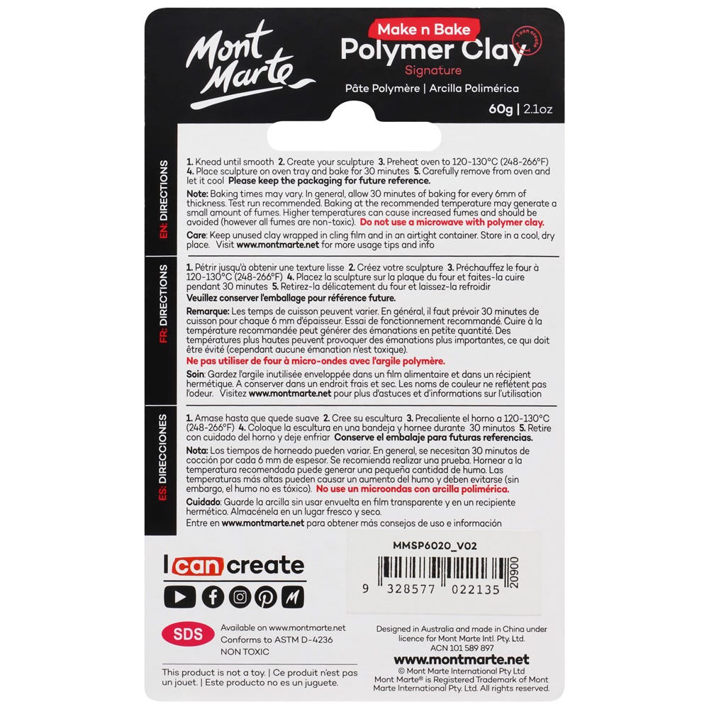 Mont Marte Make N Bake Polymer Clay Signature 60G 2 1Oz Mint Green