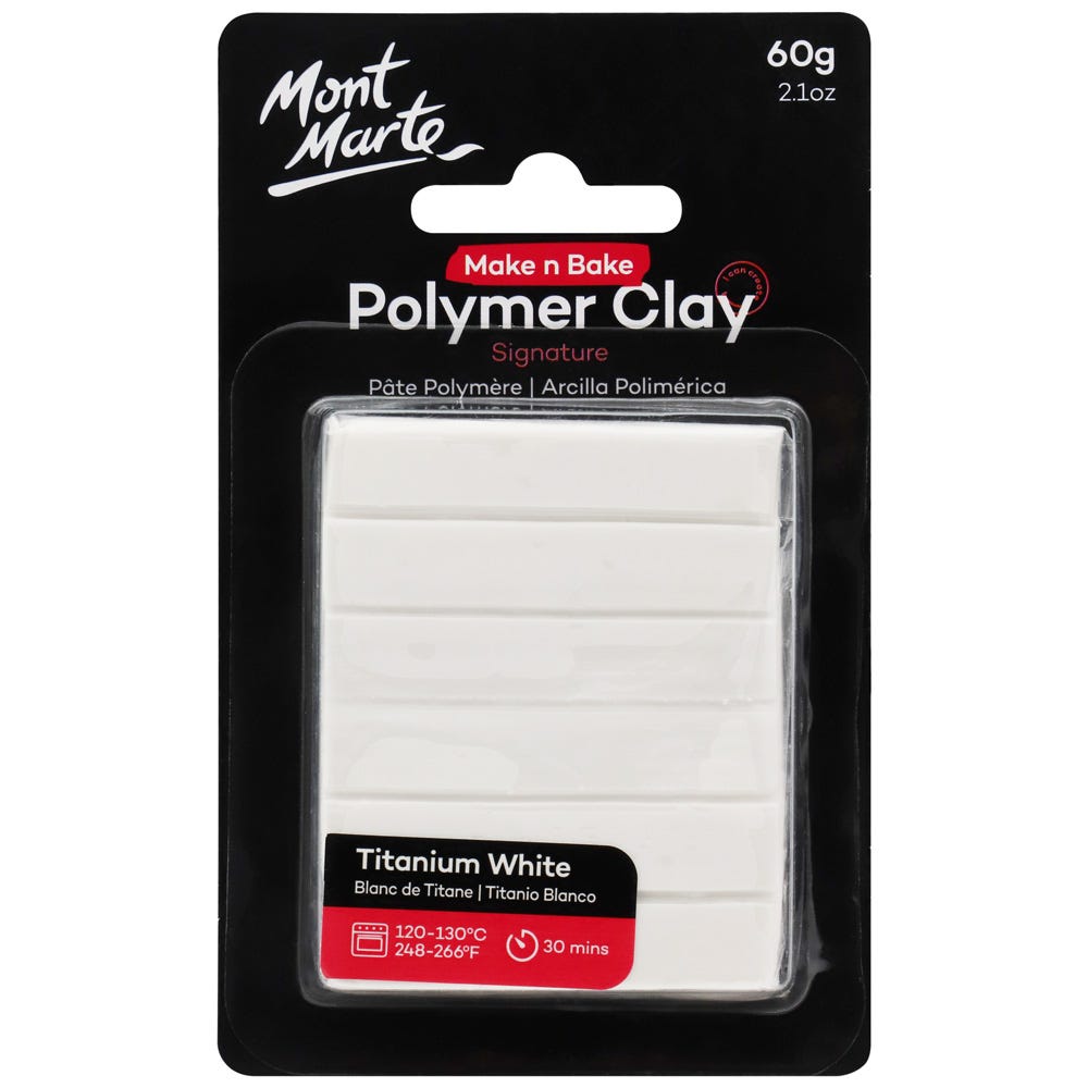 Mont Marte Make N Bake Polymer Clay Signature 60g - Titanium White