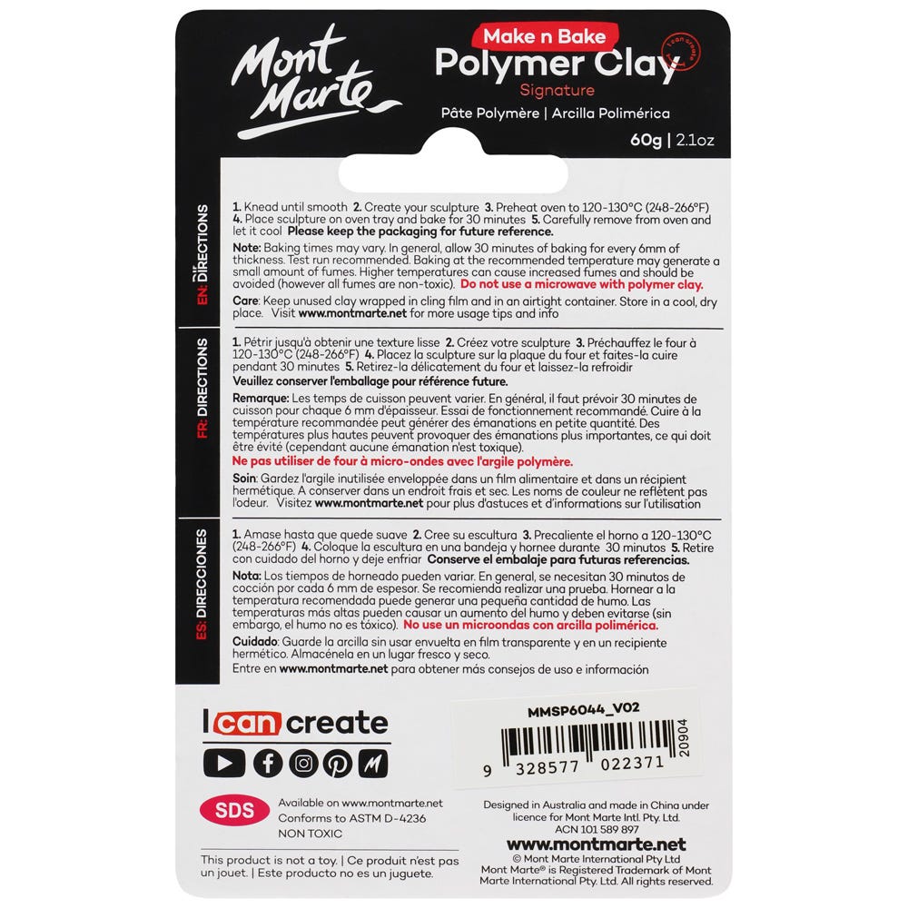 Mont Marte Make N Bake Polymer Clay Signature 60G 2 1Oz Baby Pink
