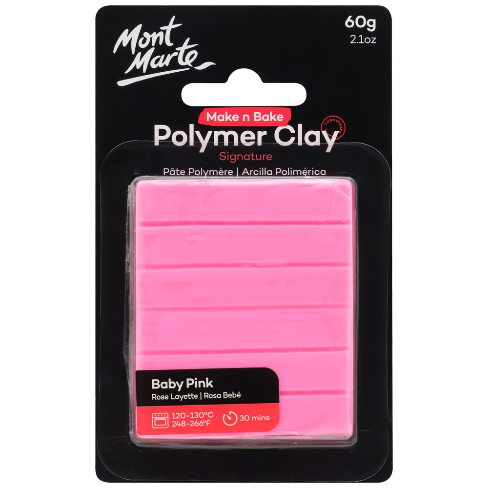 Mont Marte Make N Bake Polymer Clay Signature 60g - Baby Pink