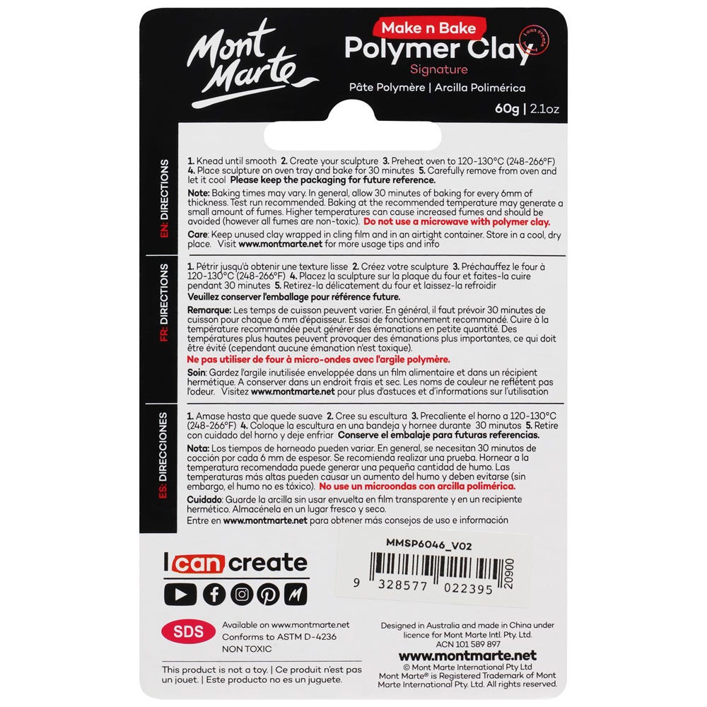 Mont Marte Make N Bake Polymer Clay Signature 60G 2 1Oz Coral