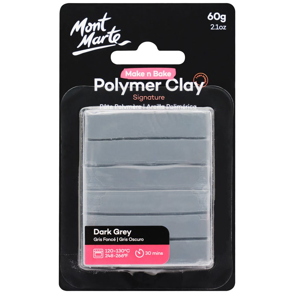 Mont Marte Make N Bake Polymer Clay Signature 60g - Dark Grey