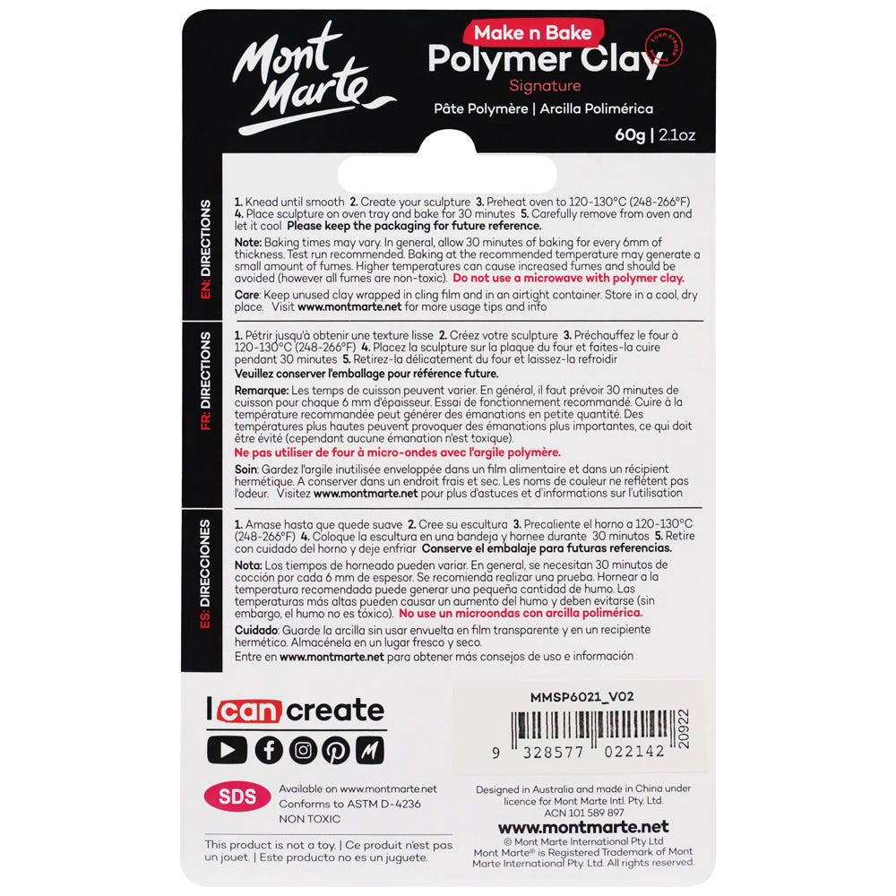 Mont Marte Make N Bake Polymer Clay Signature 60G 2 1Oz Emerald