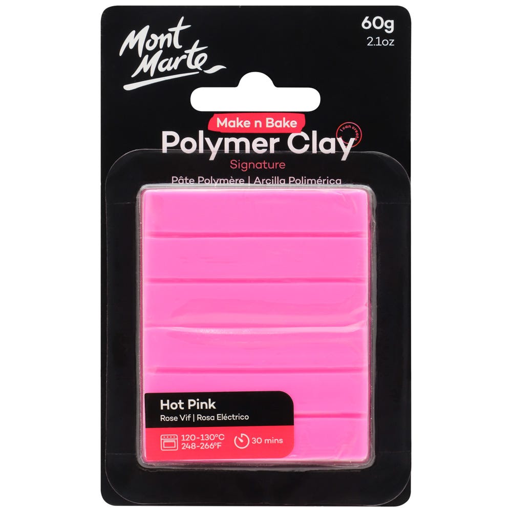 Mont Marte Make N Bake Polymer Clay Signature 60g - Hot Pink