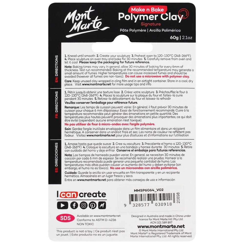Mont Marte Make N Bake Polymer Clay Signature 60G 2 1Oz Metallic Green