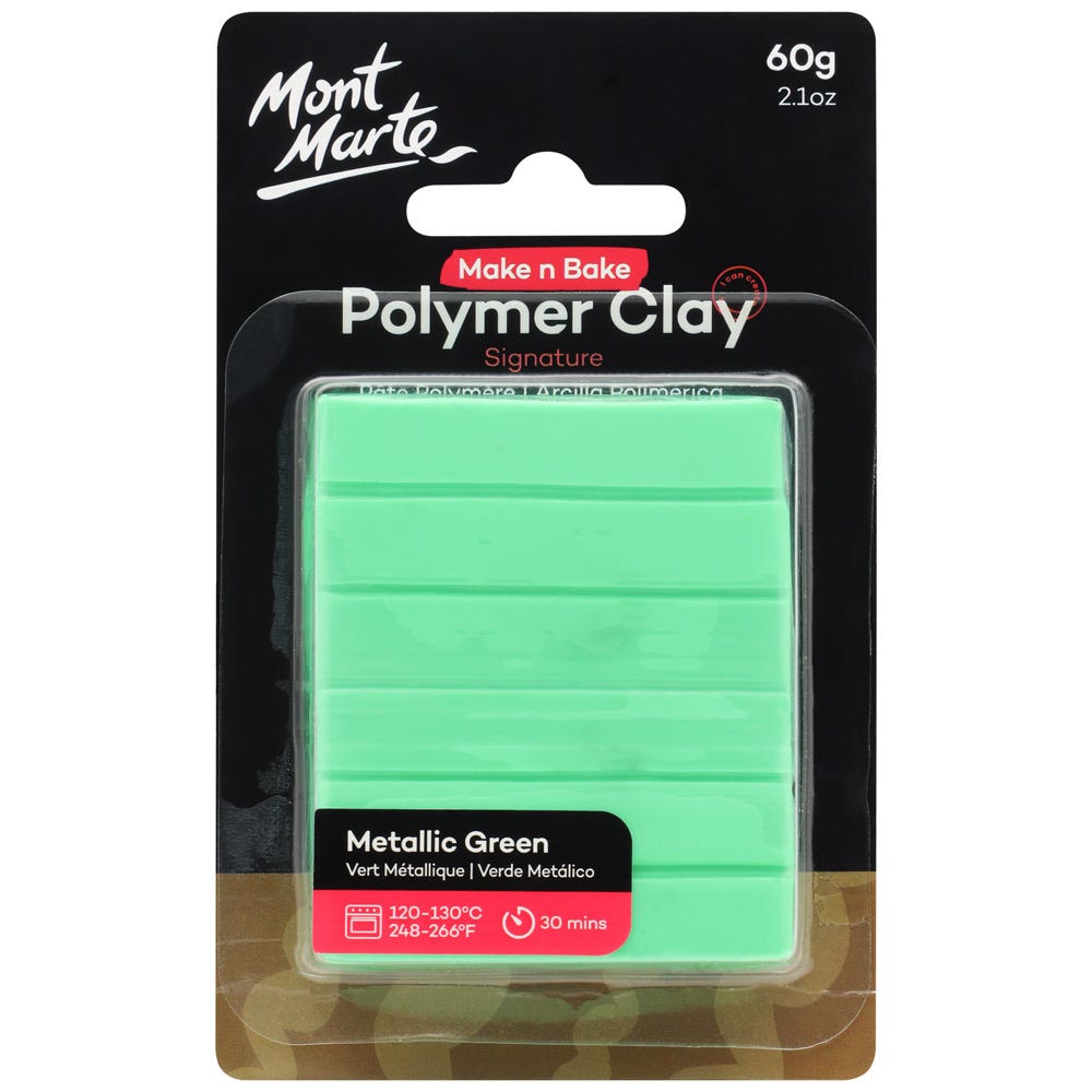 Mont Marte Make N Bake Polymer Clay Signature 60g - Metallic Green